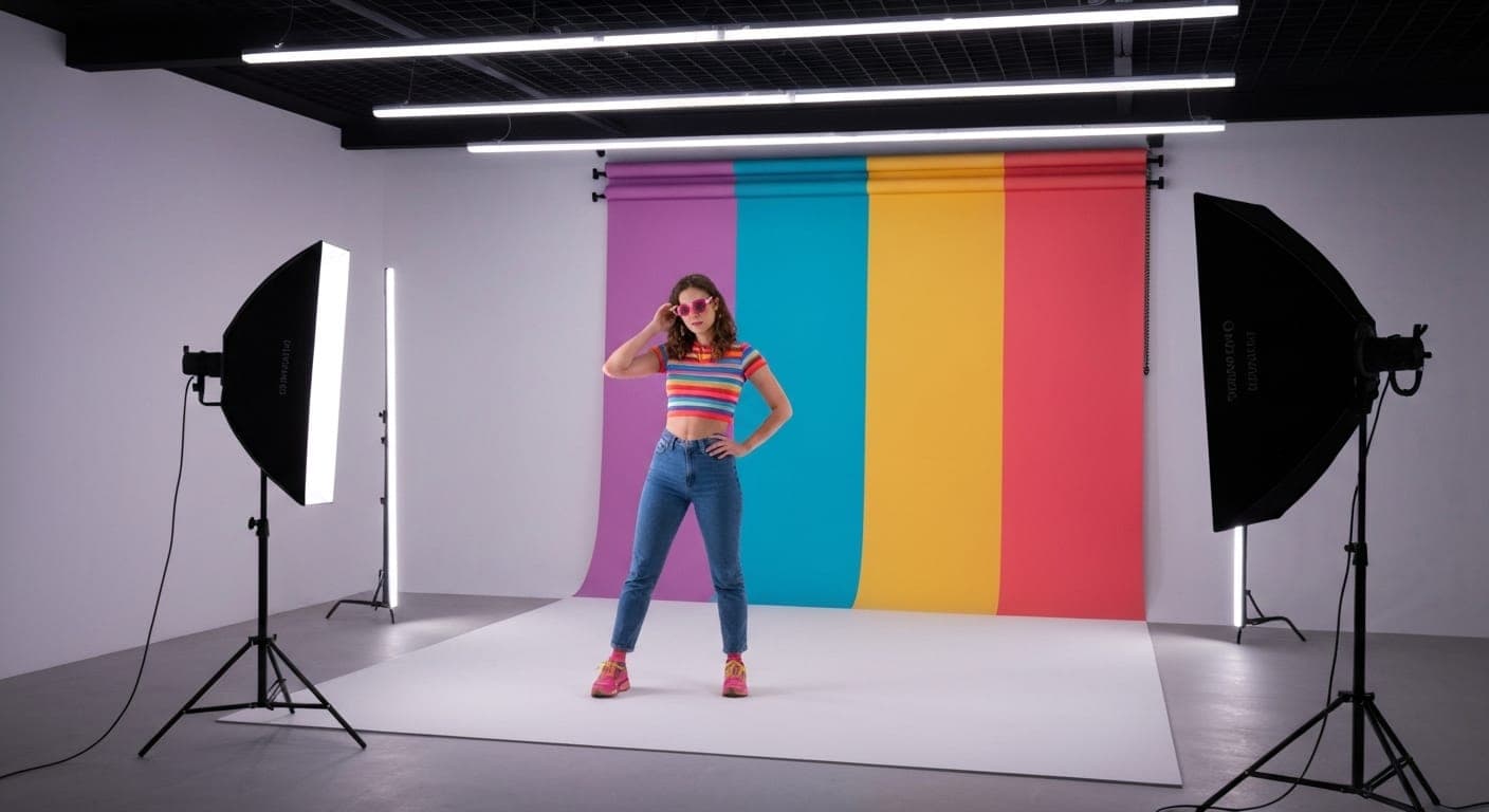 AI-generated retro 90s themed photoshoot