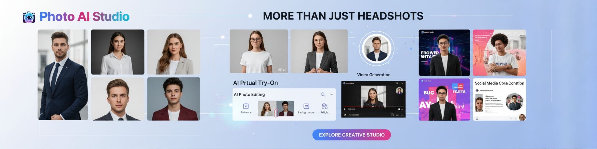 قبل وبعد تحويل الصورة الاحترافية بالذكاء الاصطناعي