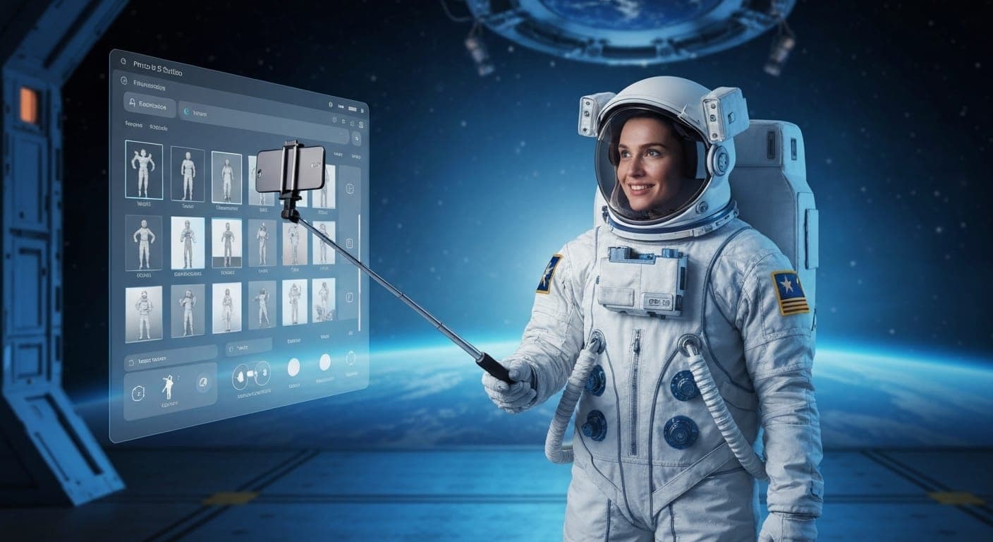 Астронавт исследует марсианский ландшафт