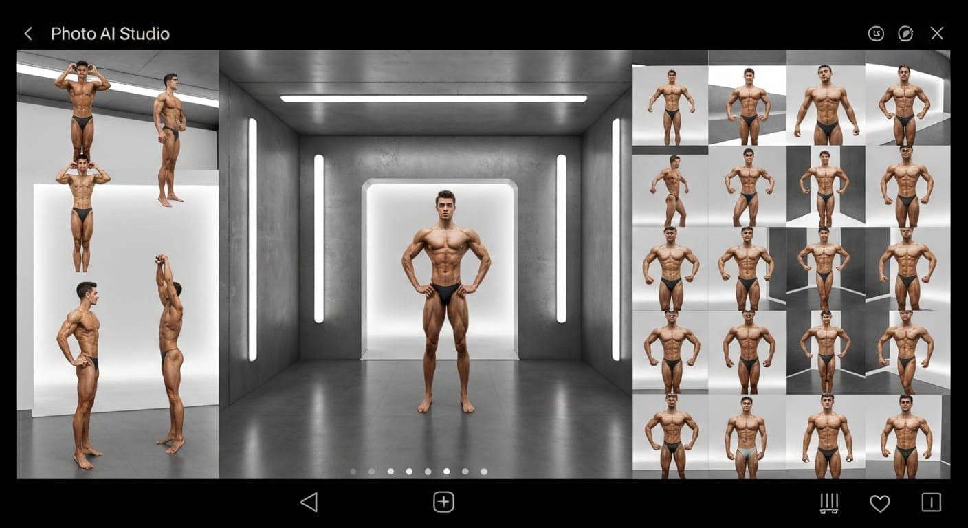 筋力と筋肉の成長を重視したダイナミックなボディビルディングのポーズ