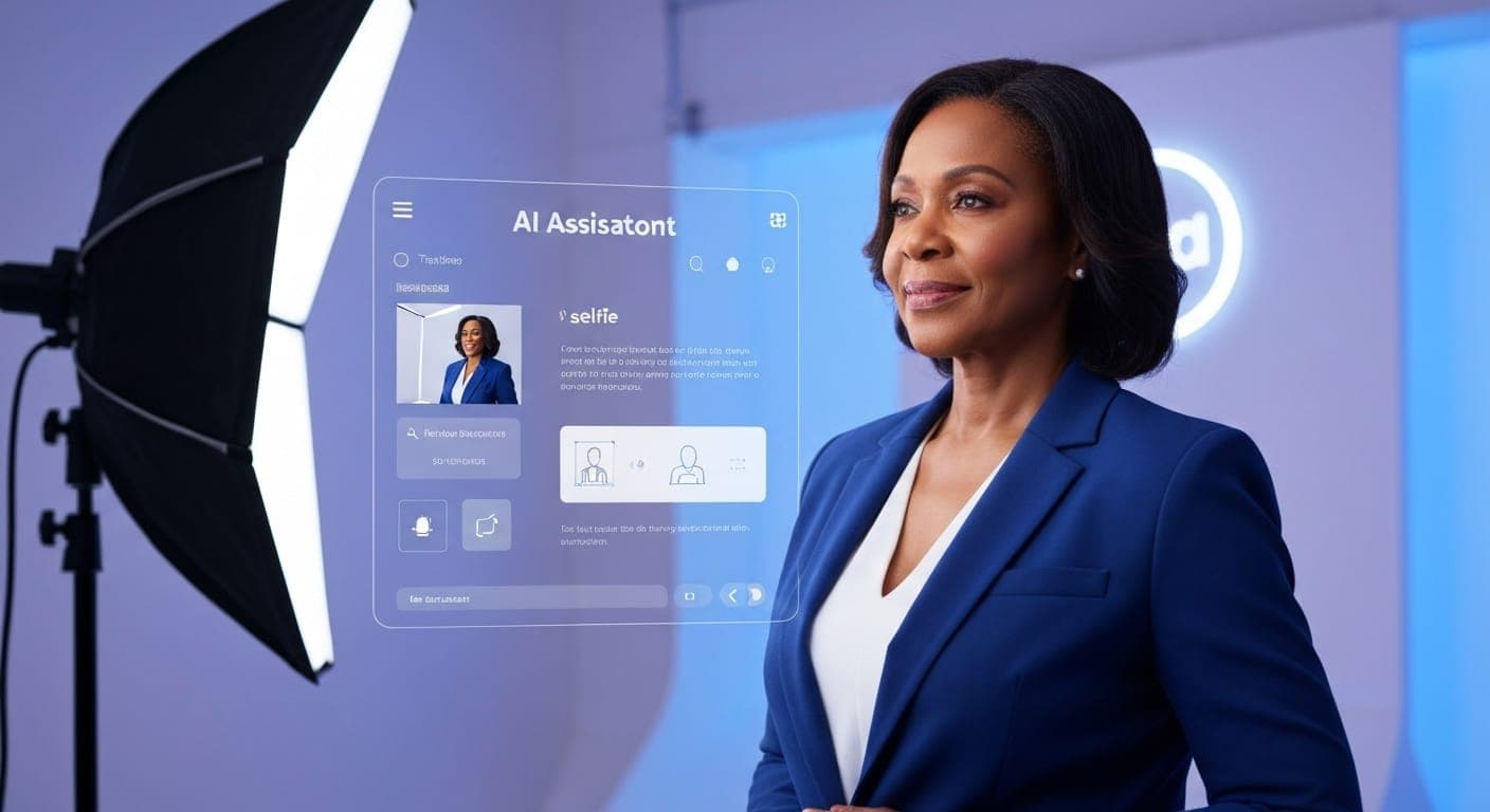 一位专业商人在现代化的办公室里自信地摆姿势。