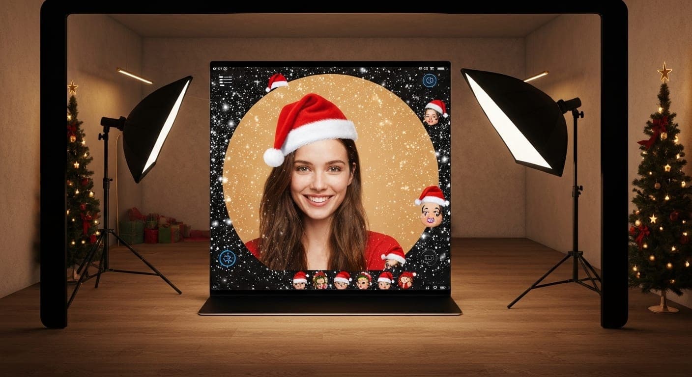 顽皮的圣诞主题拍摄场景