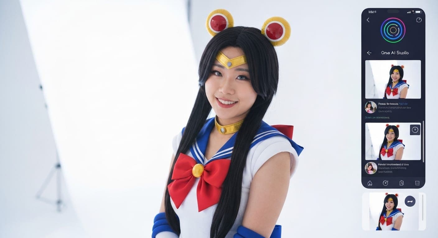 AI生成の背景を使ったクリエイティブなコスプレ写真撮影