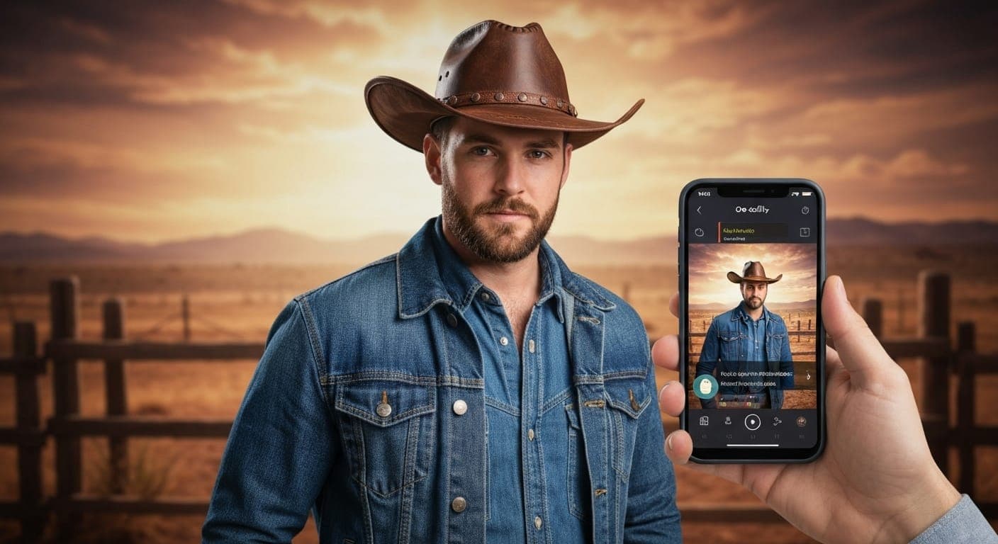 人工智能生成的以日落为背景的牛仔场景