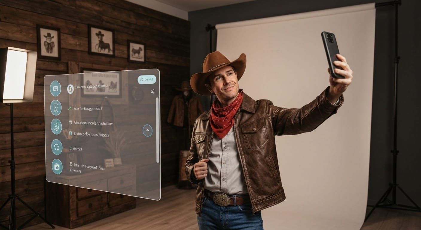 人工智能生成的牛仔摄影作品，展现牛仔竞技场景