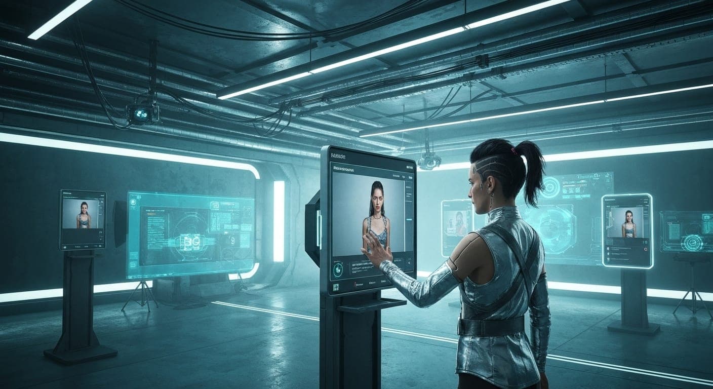 受赛博朋克美学启发的未来主义时尚拍摄