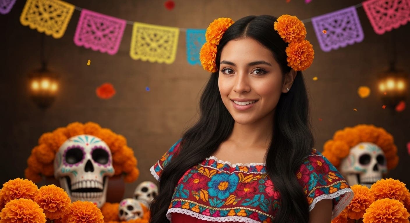 AI技術で捉えた色鮮やかな死者の日のお祝い
