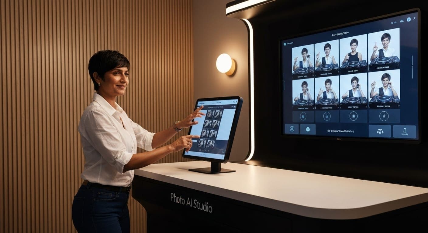 展示充满活力的AI生成DJ表演照片