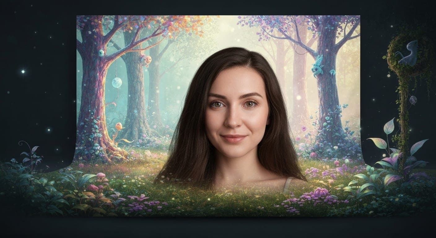 परियों और जीवंत परिदृश्यों वाले एक जादुई जंगल का जादुई दृश्य