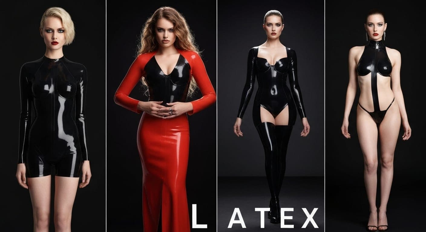 تصوير فوتوغرافي لملابس لاتكس يبرز اللمعان والأناقة