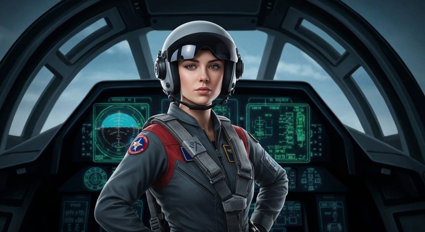 طيار مقاتل في العمل يستعرض السرعة والشجاعة