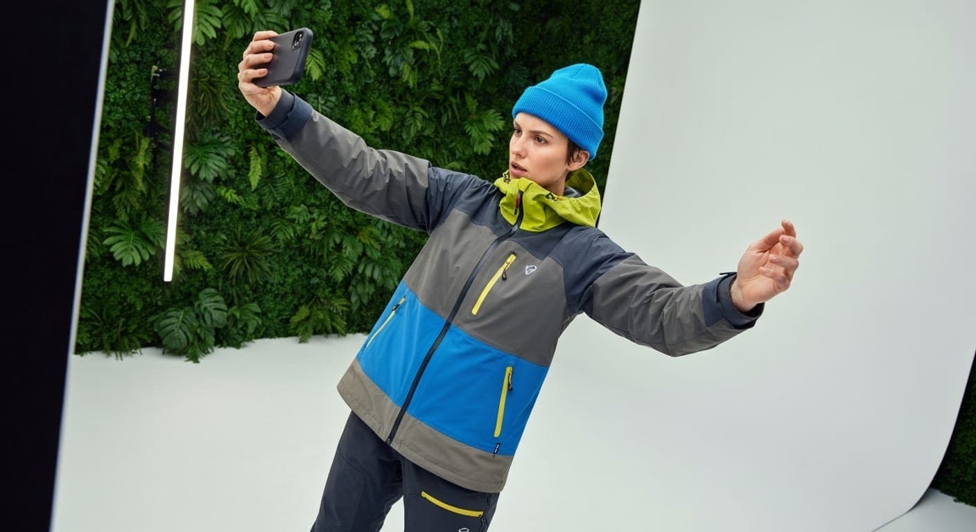 गोर्पकोर फैशन एक सुंदर परिदृश्य में स्टाइलिश आउटडोर कपड़ों का प्रदर्शन करता है।