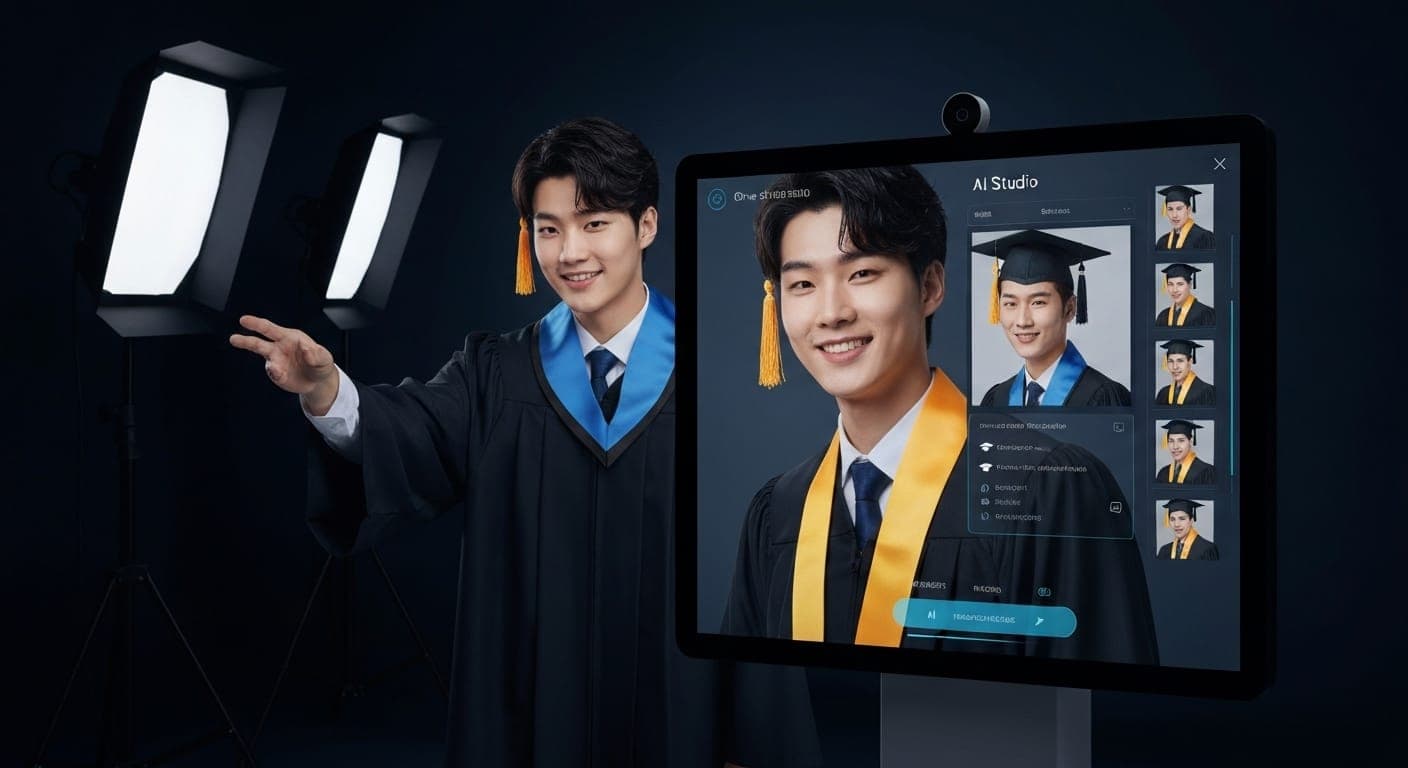 Фотоальбом, созданный ИИ, запечатлевающий радостные моменты выпускного