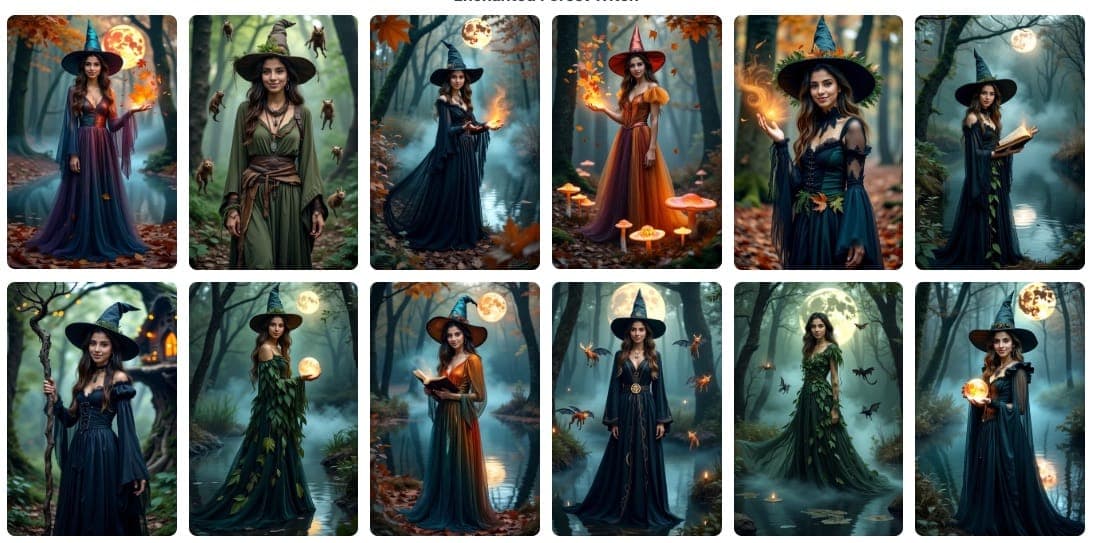 एक साधारण सेल्फी से लेकर AI-संवर्धित हेलोवीन पोर्ट्रेट तक के परिवर्तन को दिखाने वाली साइड-बाय-साइड तुलना