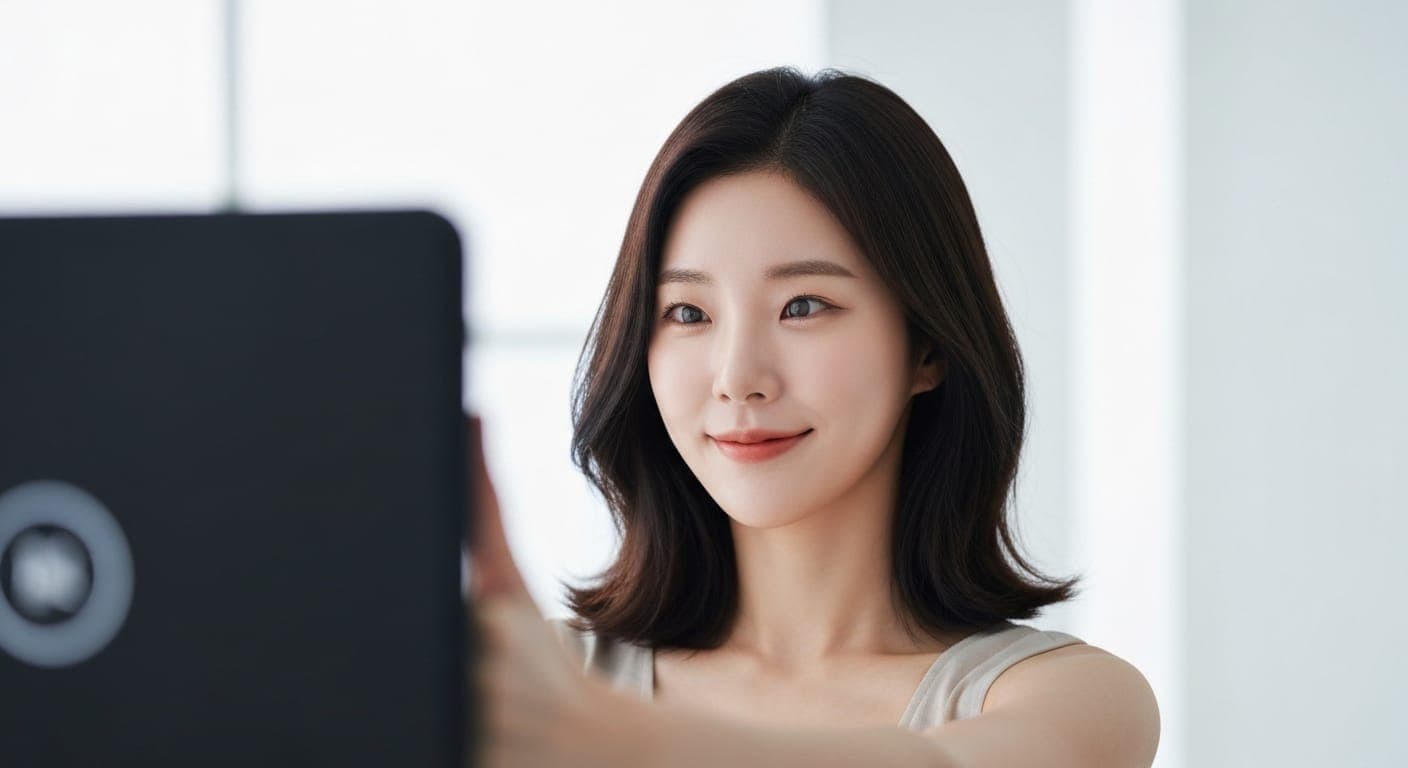 Photo de profil coréenne dynamique reflétant l'esthétique moderne.