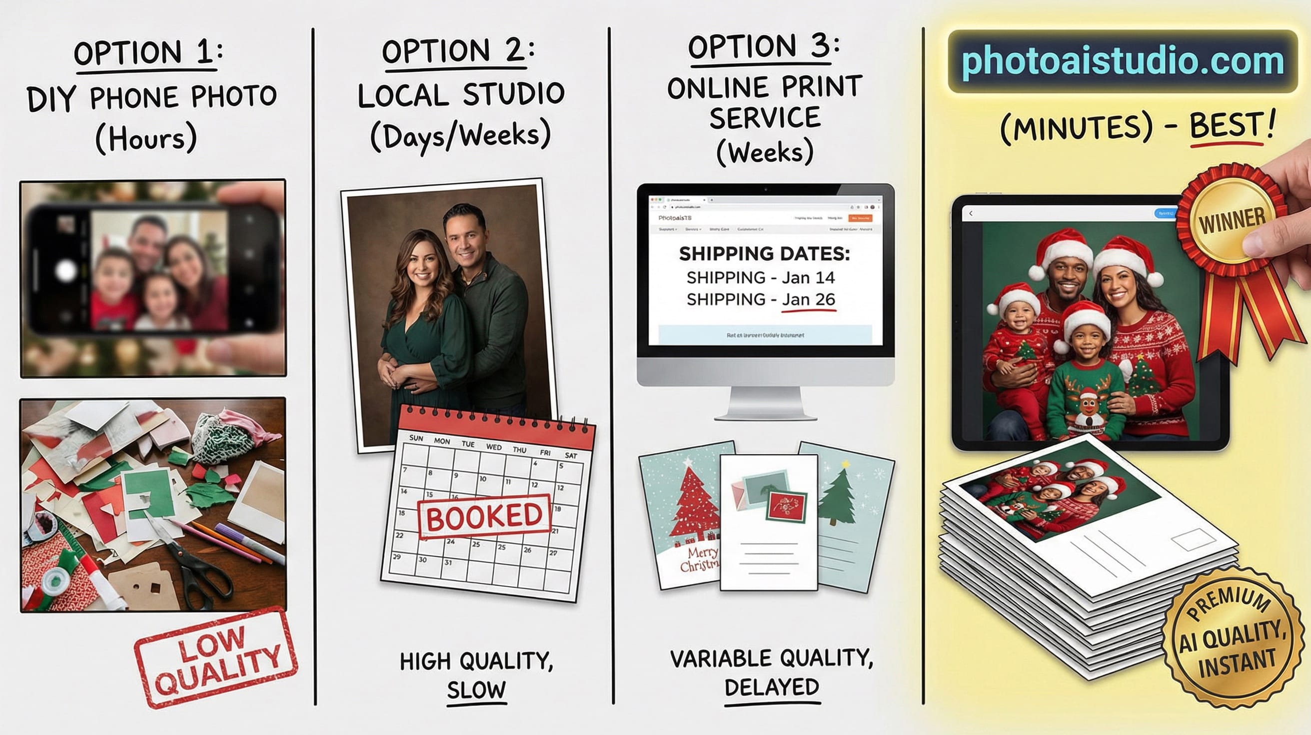 بطاقات معايدة احترافية جاهزة للطباعة تم إنشاؤها بسرعة باستخدام حلول الذكاء الاصطناعي