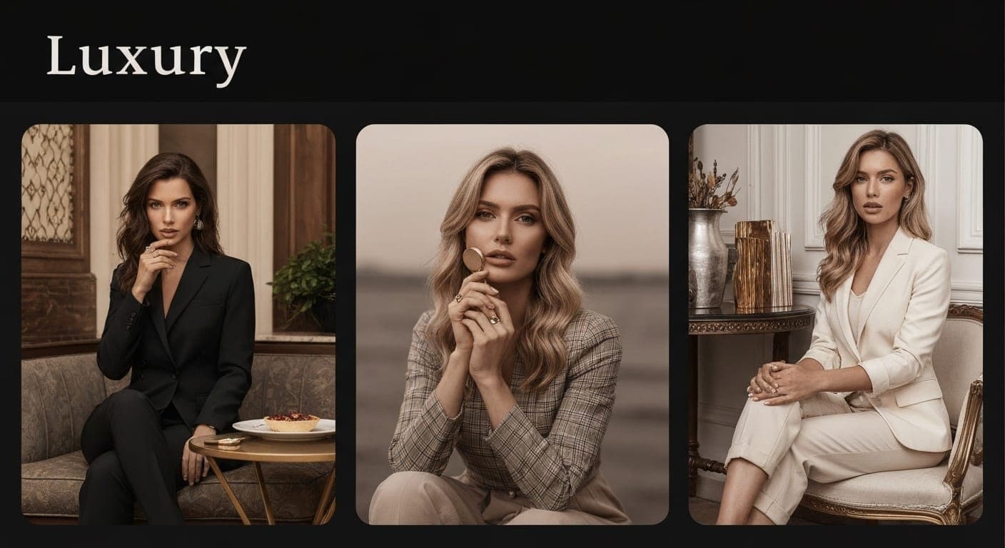 AI-संचालित लक्जरी फोटोशूट का उदाहरण