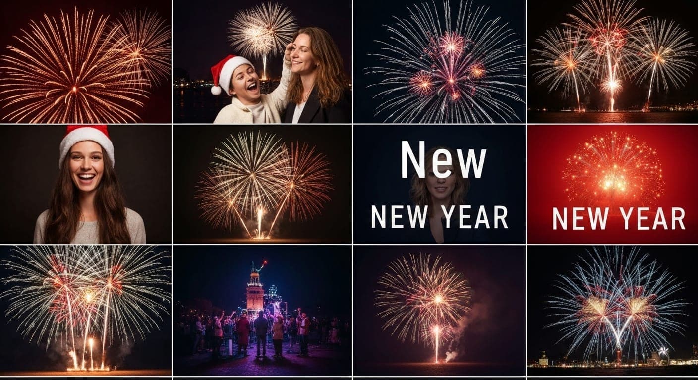 展示新年倒计时的AI生成照片，营造紧张而期待的氛围